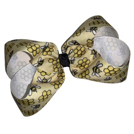 Bumble Bee Jumbo Boutique Hair Bow 6" Yellow Black
