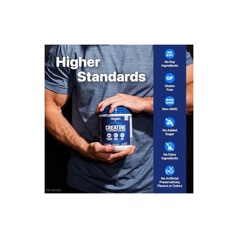 Orgain 5g Micronized Creatine Monohydrate, Unflavored, 1.48lbs