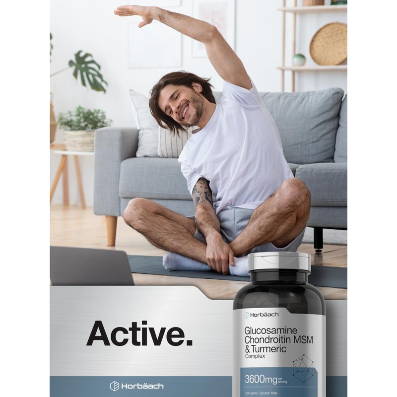 Horbäach Glucosamine Chondroitin MSM | 3600 mg | 360 Caplets