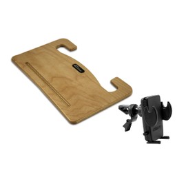 AutoExec Wheelmate Car Steering Wheel Tray Vehicle Desk, Natural with Phone Vent Clip