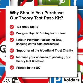 Theory Test Experts 128 Road Signs Flash Cards 2023 UK - Driving Instructor Approved - Driving Test Gifts For Teenage Boys & Girls 16-18 Years - Learner Driver Gifts 17th Birthday