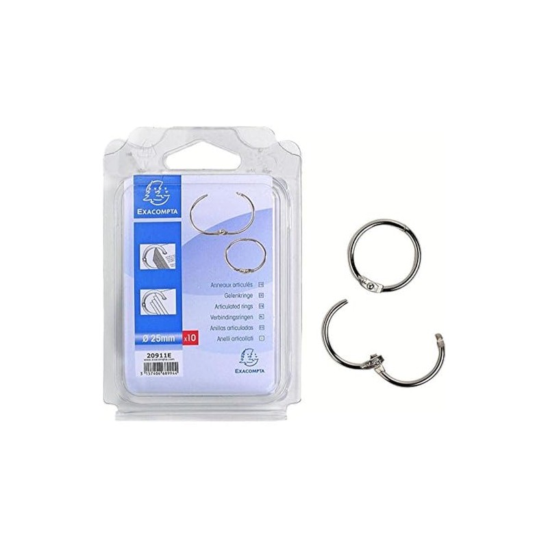 Exacompta - Ref 20911E - Metal Binder Rings (Pack of