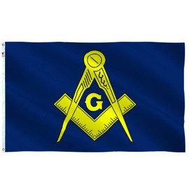 rhungift Masonic Flag 3x5 Ft Outdoor Large, Moderate-Outdoor Both Sides Heavy Duty100D Polyester,Freemason Flag， Brass Grommets for Easy Display,Mason Free Freemasonry Flags