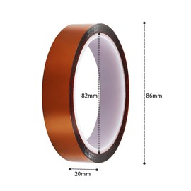 YTBUBOR hitzebeständiges Klebeband aus Polyimid, klebeband hitzebeständig, Polyimid-Klebeband, für elektrische Anwendungen, 3D-Drucker, Löten, Malerei und Verpackung, 3 Rollen, 20 m x 20 mm