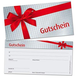 Gift Vouchers for Customers, Industry Neutral Design, 50 Classy Cards, Blank, Self Label with Amount, Name, Company Stamp