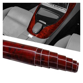 GAOLAOSY High Glossy Wood Grain Wrap Sticker Decal for Car, Vinyl Waterproof Automotive Interior Decorative Sticker, Self Adhesive Stretchable Vehicle DIY Film Wrap Accessories (1301)
