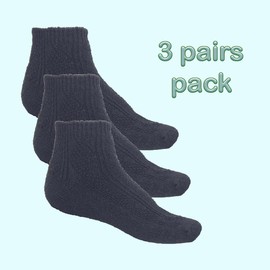 YUN 3 Pairs Women's Natural Pure 100% Wool Traditional Warm Low Ankle Booties Winter Socks