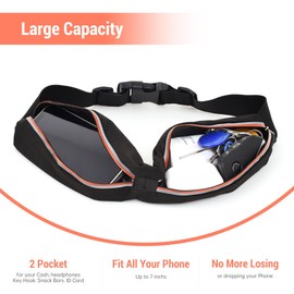 JUMAHE Slim Running Belts for Women Men - Running Phone Holder Fanny Pack for Key, Accessories Fits ALL Cell Phones, Orange