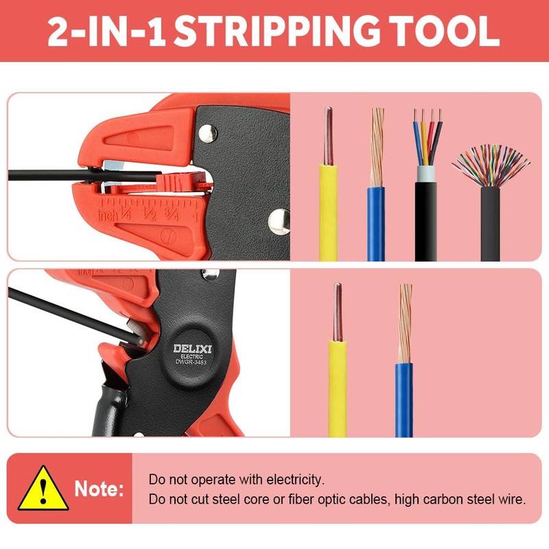 Flintronic Automatic Wire Stripper, Adjustable Cable Stripping Tool, Multifunctional Wire