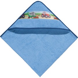 Erwin Müller Children's Hooded Terry Towel, Wash Mitt, light blue, 140x140 cm
