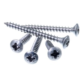 SECCARO 200 x 40mm A2 Stainless Steel Chipboard Countersunk Head Screws Fully Threaded Phillips / PZ Wood Screw