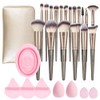 Maange Brochas Maquillaje Profesional Bolsa Esponjas Limpiador Set Kabuki Sintético