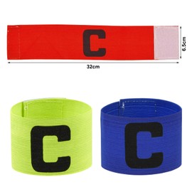 Dokpav Captain Armband, 3 Pcs Unisex Football Captains Armbands Classic C Standard Elasticated Armband Adjustable Captain's Bandage Captain Band for Soccer Football Hockey Rugby Netball (Style C)