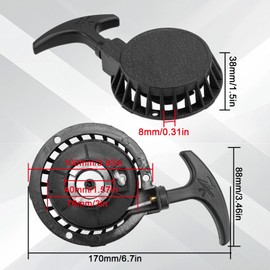 NCTNCX Pocket Bike Seilzugstarter Pocket Bike FüR 47cc 49cc Ocket Bike Ersatzteile Recoil Starter FüR Mini Atv,Mini Pocket Bikedirtbike, Motorrad