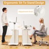 Tangkula Mobile Lectern Podium, Height Adjustable Podium Stand, Standing Desk