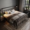 Allewie Queen Size Metal Platform Bed Frame with Victorian Style