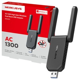 MERCUSYS MA32H TP-Link AC1300 High Gain Wireless WiFi Dongle, Strong Dual Band USB 3.0 WiFi Adapter for PC, Boosted Throughput with MU-MIMO, WPA3 High Security, High Gain Antennas, Plug and Play