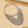 Quizzhe Punk Layered Anklet Chains Statement Silver Foot Tassel Metal