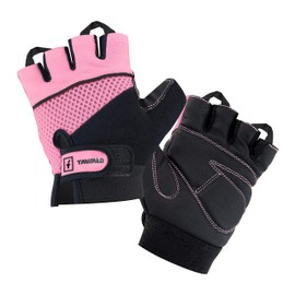 TAVIALO Fitness Gloves Training Gloves for Women Size M (16-19cm) Pink Black Double Reinforced Leather Palm