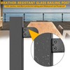 VoTwoofv Glass Railing Middle Post 33.46",304 Stainless Steel Glass Balustrade