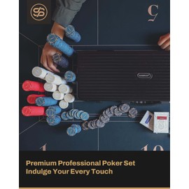 SLOWPLAY Nash Ceramic Poker Chips Set for Texas Hold'em, 300 PCS [Blank Chips], 39mm & 10g Each | Features a High-end Chip case with Extra Durable German Polycarbonate Shell