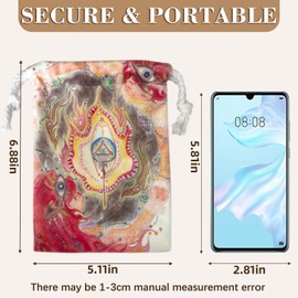 Tirmanaz Four Elements Tarot Card Bag and Pouch Kit - 4 pcs Velvet Tarot Bag Mystical Pouches for Dice, Crystals, Witch Supplies & Home Storage (Earth, Water, Air, Fire),13x18cm