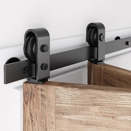 ALAMEDADT 46 inch Bi fold Sliding Door Hardware Kit for Double 21" Biford Closet Barn Doors, Top-Mount, Space Saving and Easy to Assembly (Track Only, No Door)