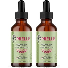 Mielle Organics Rosemary Mint Growth Oil 2 oz (Pack of 2),and Strengthening Hair Masque 12 oz,Sulfate and Paraben Free,For daily haircare and scalp treatments