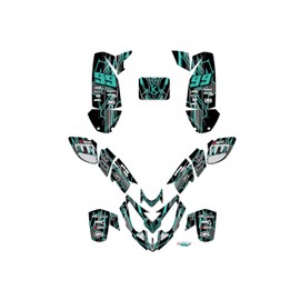 Kalair GFX Graphics Kit for Polaris Predator 500 (2002-2011) Swift Series Teal 16 Mil-ATV UTV Dirt Bike Stickers,Quad Dirtbike Racing Decal Automotive Motocross Accessories no Plastics