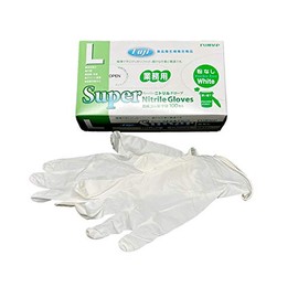 Fuji Super Nitrile Gloves Powder Free White L Quantity: 100