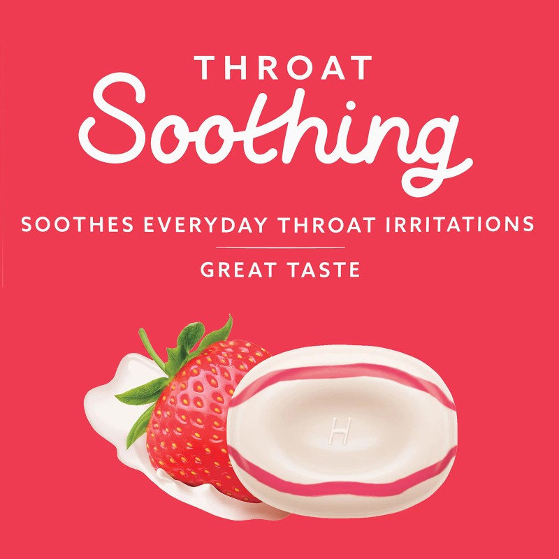 HALLS Throat Soothing Creamy Strawberry Drops 70 Count Sore Throat