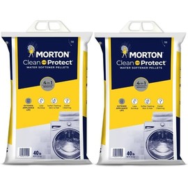 Morton Clean and Protect Water Softener Salt Pellets, 40 LB Bag (2), White