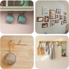 FARBEIR 50 Pcs Right Angle Hooks Zinc Plated L Hook Screws Self Tapping 7 Shape Screw Hooks M2.8 x 35 mm