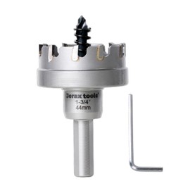 Jerax tools Tungsten Carbide Tipped Hole Cutter, 1-3/4 inch TCT Hole Saw with 5mm Hole Depth Heavy Duty for Stainless Steel, Mild Steel, Iron, Copper, Brass, Plastic