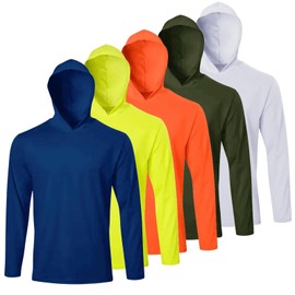LeeHanTon Long Sleeve Shirts for Men 5 Pack Dry-Fit Active Long Sleeve Athletic Pullover (Available in Big & Tall) Size S