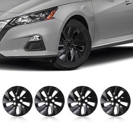 CAROXX Hub Caps 16 Inch Set of 4 Fits Altima 2019 2010 2011 2012 2013 2014 2015-2025, 16" Snap On Wheel Covers Replacement, PP Material, Black Lacquer