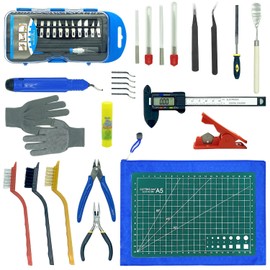 3D Printer Accessory, 3D Printing Tool Kit, 50 Pieces Includes, Digital Caliper, Cutter Set, Tube Cutter, Storage Bag, Gloves for 3D Printed Product Removal, Finishing, Cleaning.