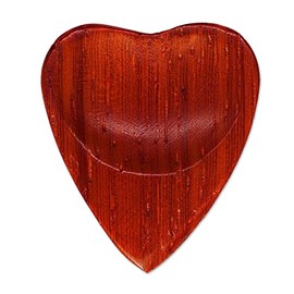 Exotic Plectrums Padauk Wood Guitar Or Bass Pick - 3.0 mm Ultra Heavy Gauge - 323 Heart Groove Shape - Natural Finish Handmade Specialty Exotic Plectrum - 12 Pack