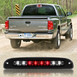 3rd Third Brake Light LED Compatible with 1997 1998 1999 2000 2001 2002 2003 2004 2005 2006 2007 2008 2009 2010 Dodge Dakota High Mount Stop Third Center Cargo Rear Brake Light Bar (Black Smoke)