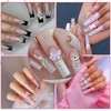 620pcs Mixed 3D Nail Charms Kit, 12pcs Luxury Metal Nail