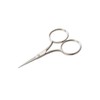 Remos scissors, silver matte with large finger holes, 9 cm,