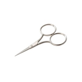 Remos scissors, silver matte with large finger holes, 9 cm, pointed