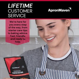2 Pack - Apron Maven Premium Sourdough Starter Culture - Chewy Tangy San Francisco Style - Fresh Live Liquid Sour Dough in Jar - With Simple Beginner Friendly Feeding Instructions and Customer Support - Homemade Bread Baking Supplies