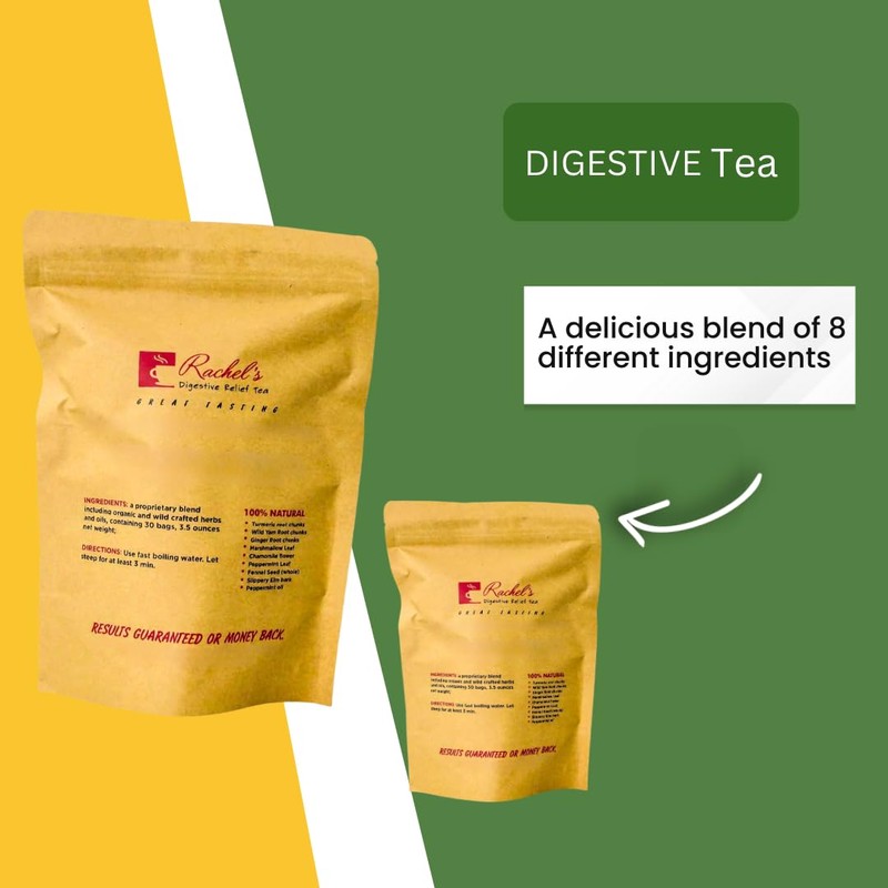 (60 Bags/120 Cups) Rachel’s Tea: Turmeric, Wild Yam, Ginger, Marshmallow,