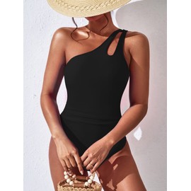 BEILON one Piece Swimsuit (as1, Alpha, s, Regular, Regular, Black)