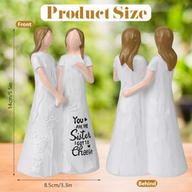 CNSJ Sister Figurines Sister Gifts for Best Friends Women You're The Sister I Got to Choose Bestie Friendship Gift for Sisters from Sister, Sculpted Hand-Painted Figure for Sister