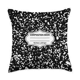 Composition Note Book Back To School Abstract Retro Cute Throw Pillow