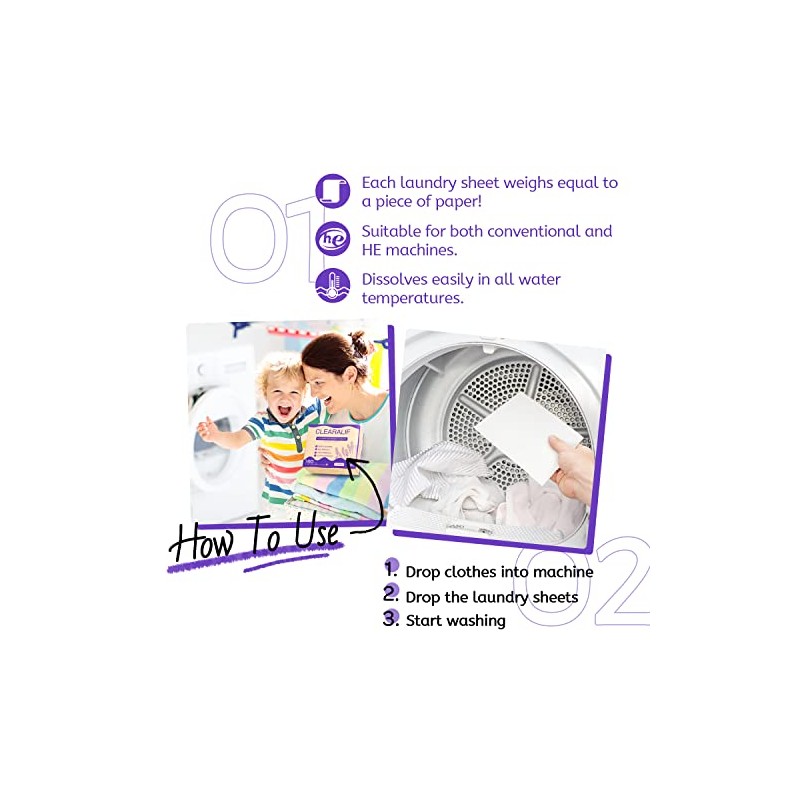 CLEARALIF Laundry Detergent Sheets 80 Sheets (Up to 160 Loads),