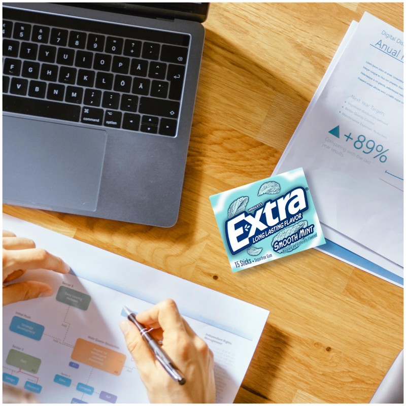 Extra Gum Smooth Mint Sugarfree Gum Bulk, Individually Wrapped, Perfect