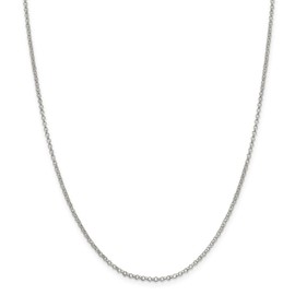 Solid 925 Sterling Silver 2mm Rolo Chain Necklace 18" - with Secure Lobster Lock Clasp